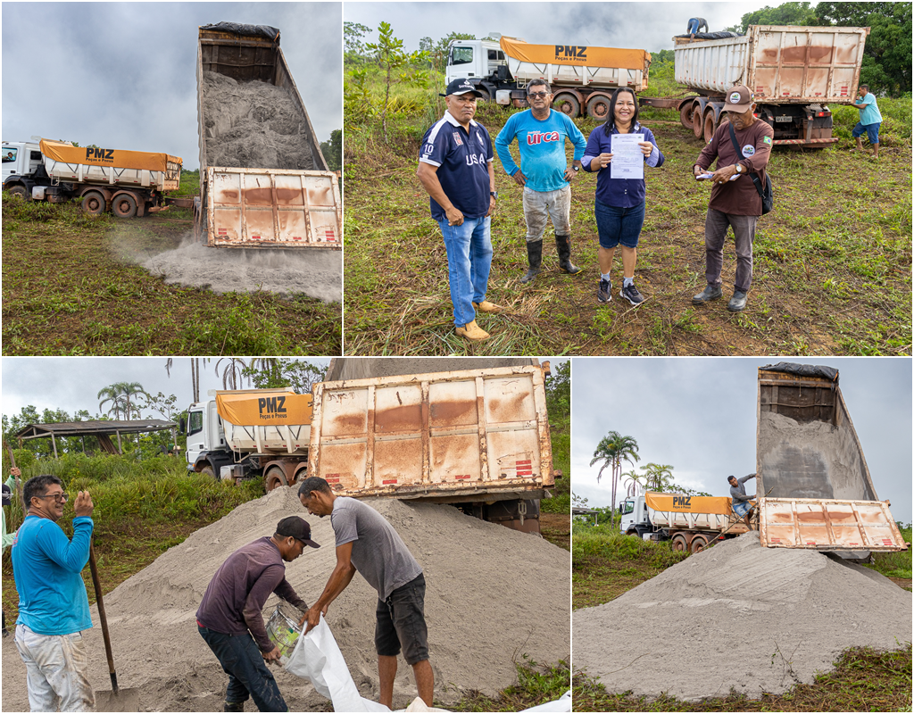 ENTREGA DE CALCÁRIO PARA OS AGRICULTORES DA PERIMETRAL NORTE